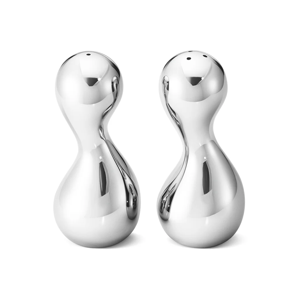 Hovedproduktbilde for Blankpolert Stål Georg Jensen Cobra Salt- og Pepper Sett Rustfritt Stål