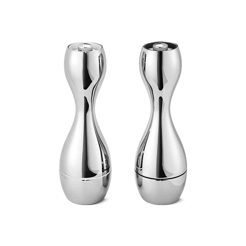 Hovedproduktbilde for Blankpolert Stål Georg Jensen Cobra Salt- og Pepperkvern Sett Rustfritt Stål