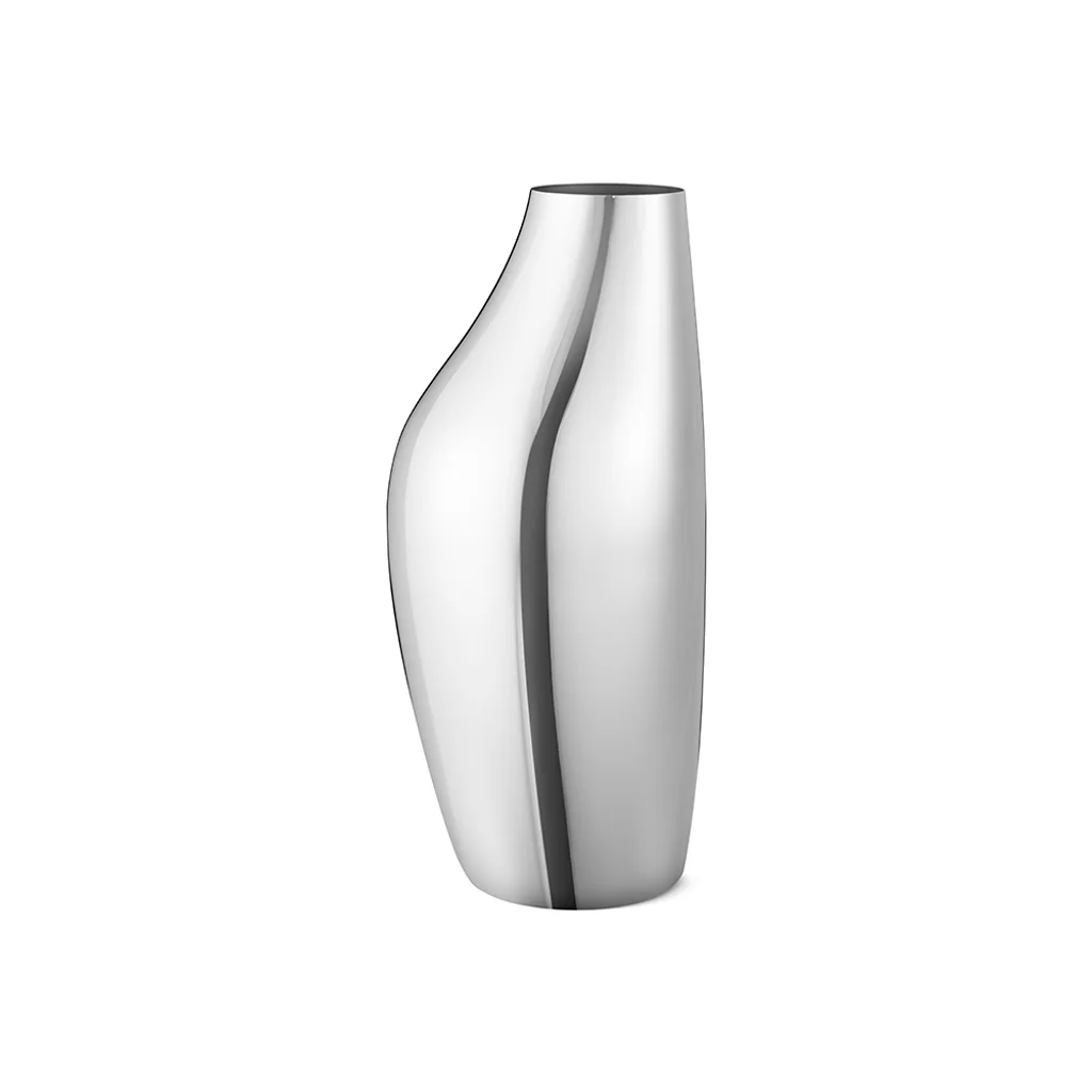 Hovedproduktbilde for Blankpolert Stål Georg Jensen Sky Stor Rustfritt Stål Vase