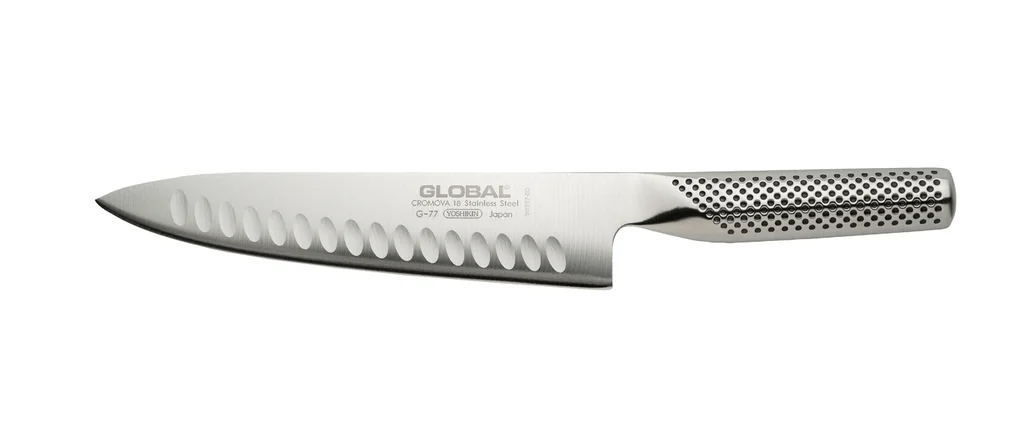 Hovedproduktbilde for Stål Global 20 cm Hulslipt Kokkekniv