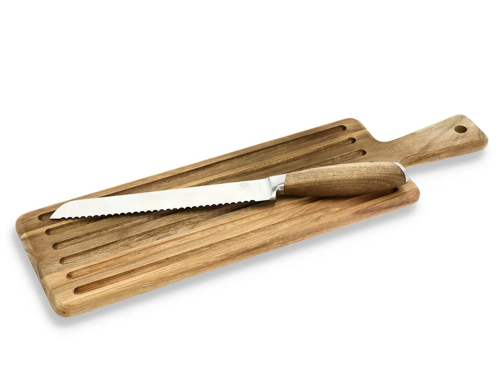 Hovedproduktbilde for Natur HOLM Akasietre Skjærebrett med Brødkniv
