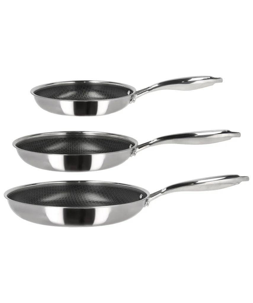 Hovedproduktbilde for Silver metallic HOLM Hybrid 3 deler Stekepannesett