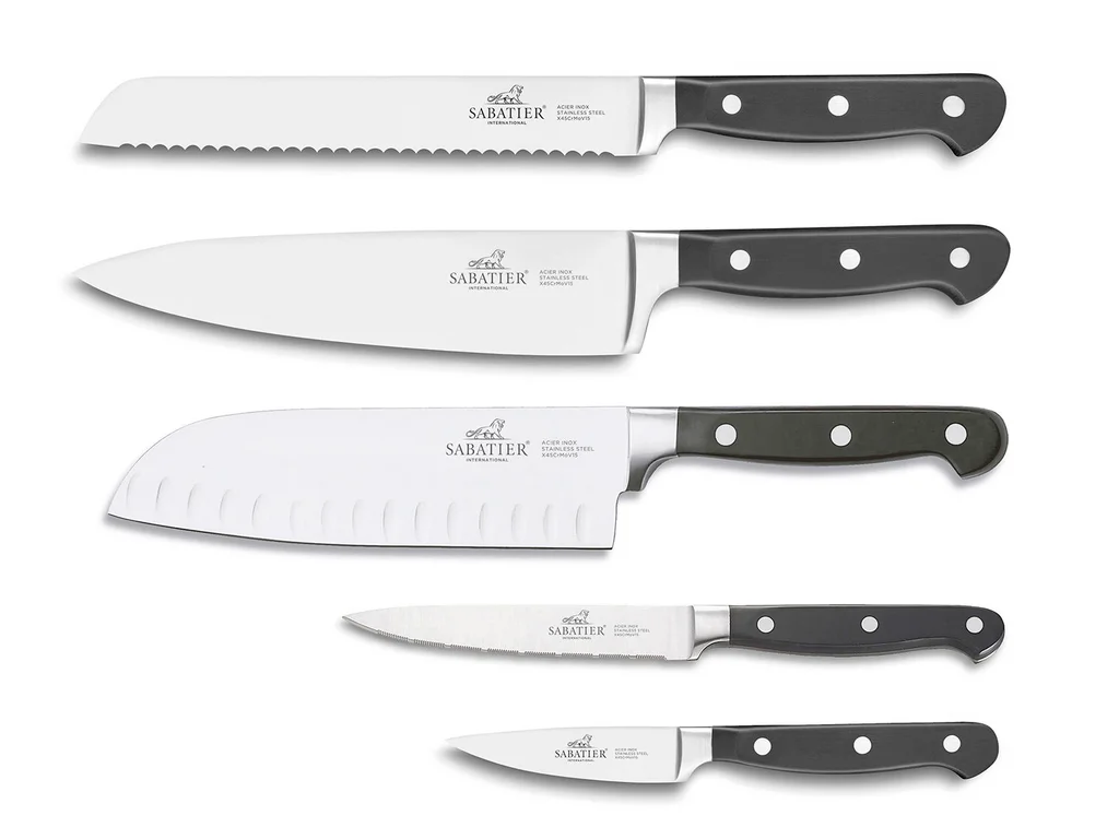Hovedproduktbilde for Stål/Svart Lion Sabatier Pluton 5 deler Knivsett