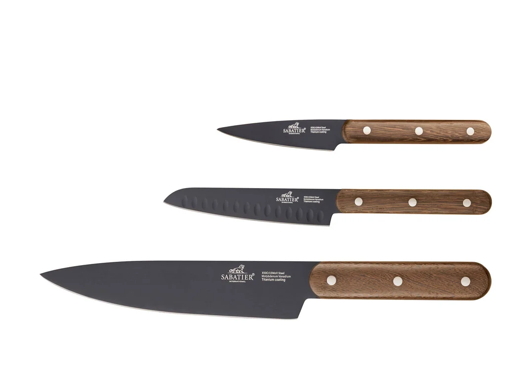 Hovedproduktbilde for Sort / Tre Lion Sabatier Phenix Walnut 3 deler Knivsett