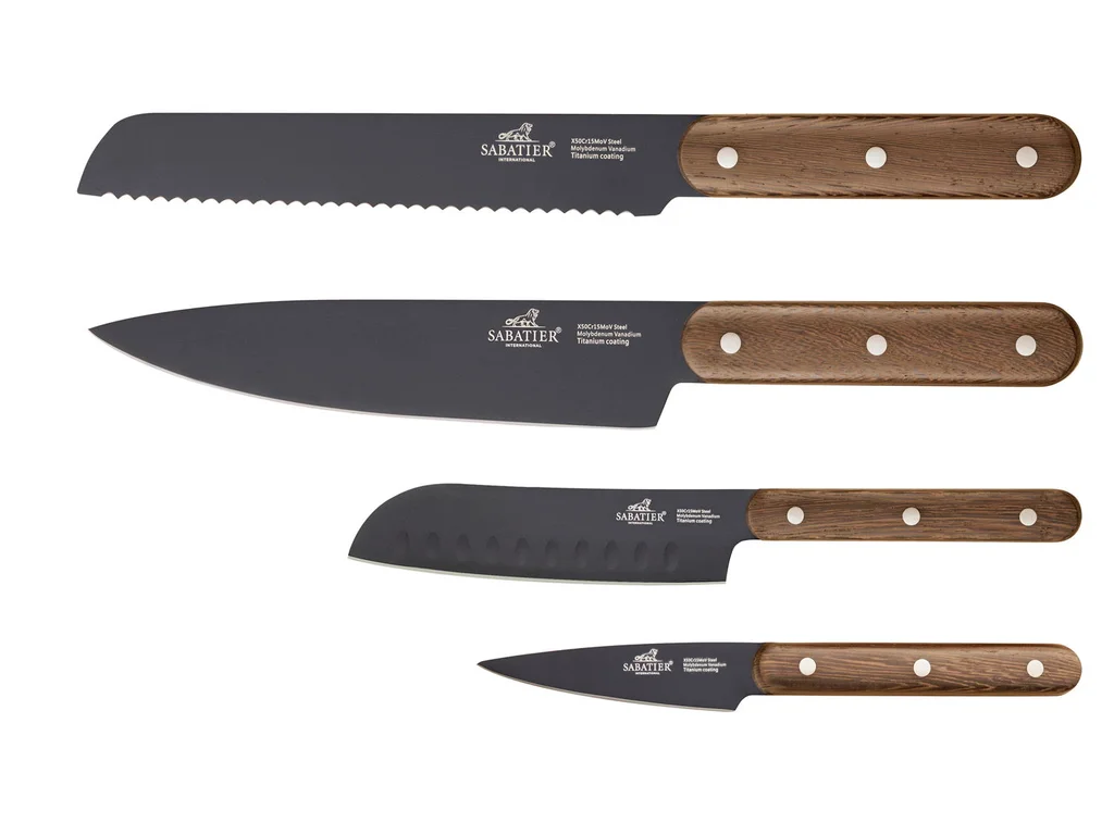 Hovedproduktbilde for Sort / Tre Lion Sabatier Phenix Walnut 4 deler Knivsett