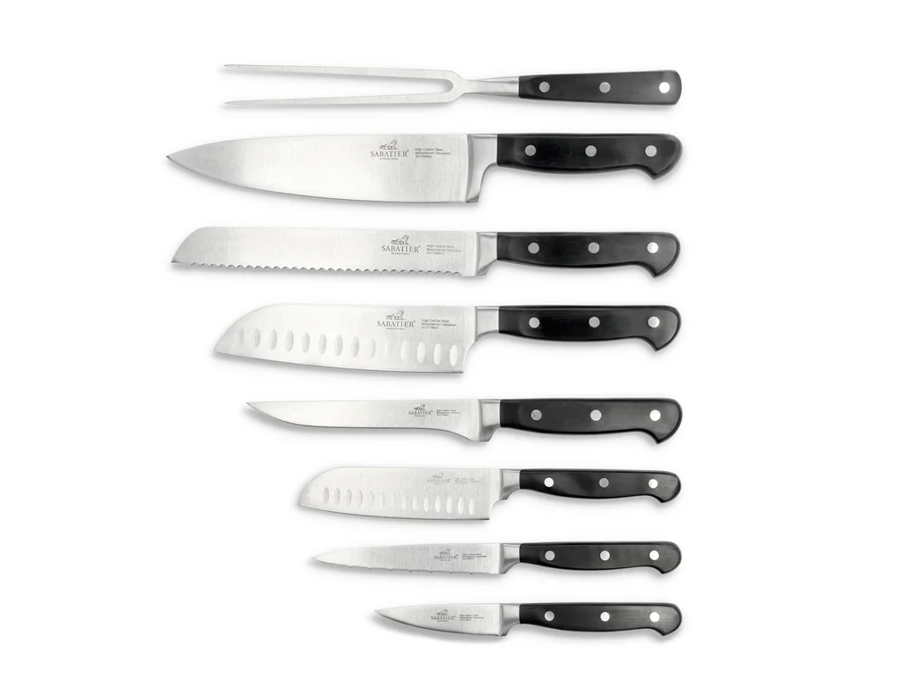 Hovedproduktbilde for Stål/Svart Lion Sabatier Pluton 8 deler Knivsett