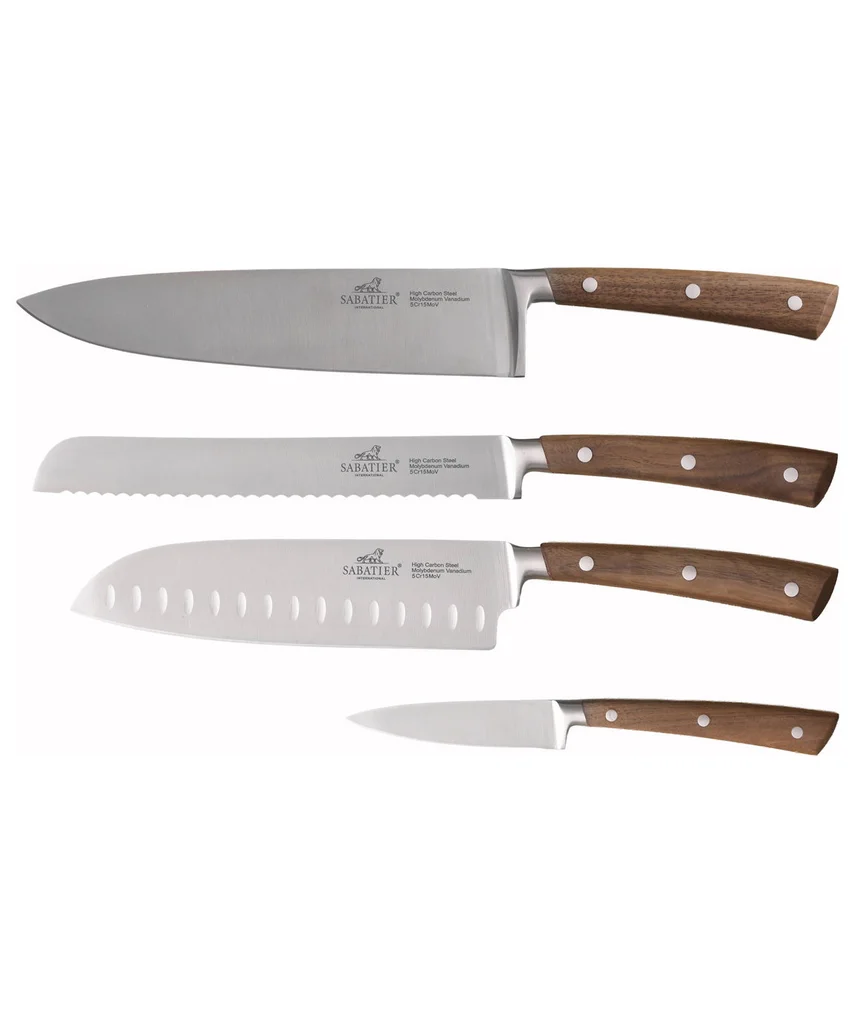 Hovedproduktbilde for Stål/Tre Lion Sabatier Gemini 4 deler Knivsett