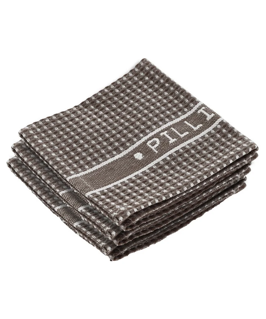 Hovedproduktbilde for Brun/Hvit Pillivuyt OEKO-TEX Bomull 32 x 32 cm 3 stk Kjøkkenkluter
