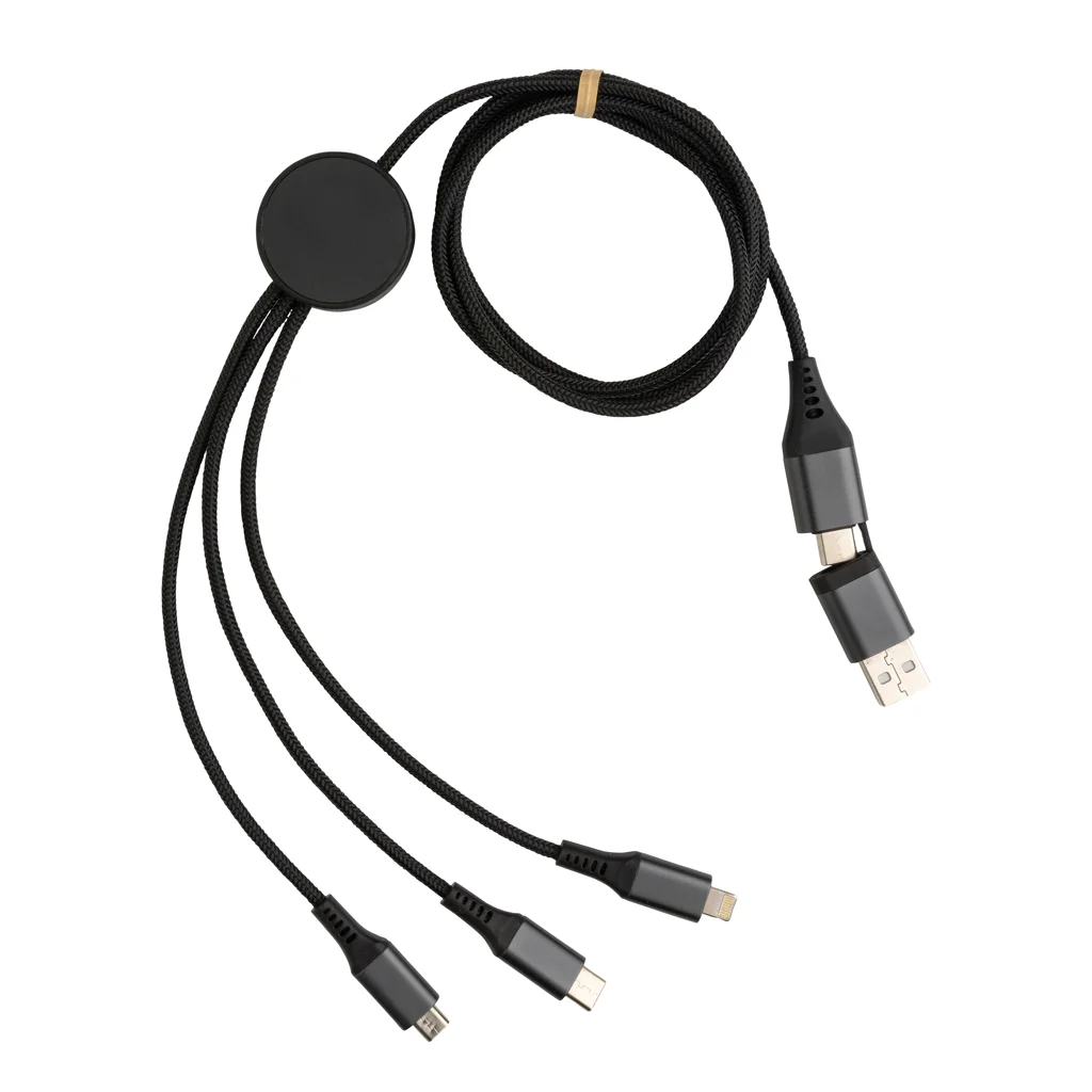 Hovedproduktbilde for Grå XD Xclusive Terra RCS Resirkulert Aluminium 120 cm 6-i-1 Ladekabel