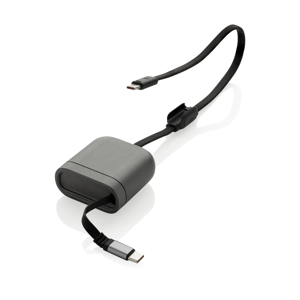 Hovedproduktbilde for Grå XD Xclusive Spira RCS Resirkulert Uttrekkbar 100W Hurtig Ladekabel