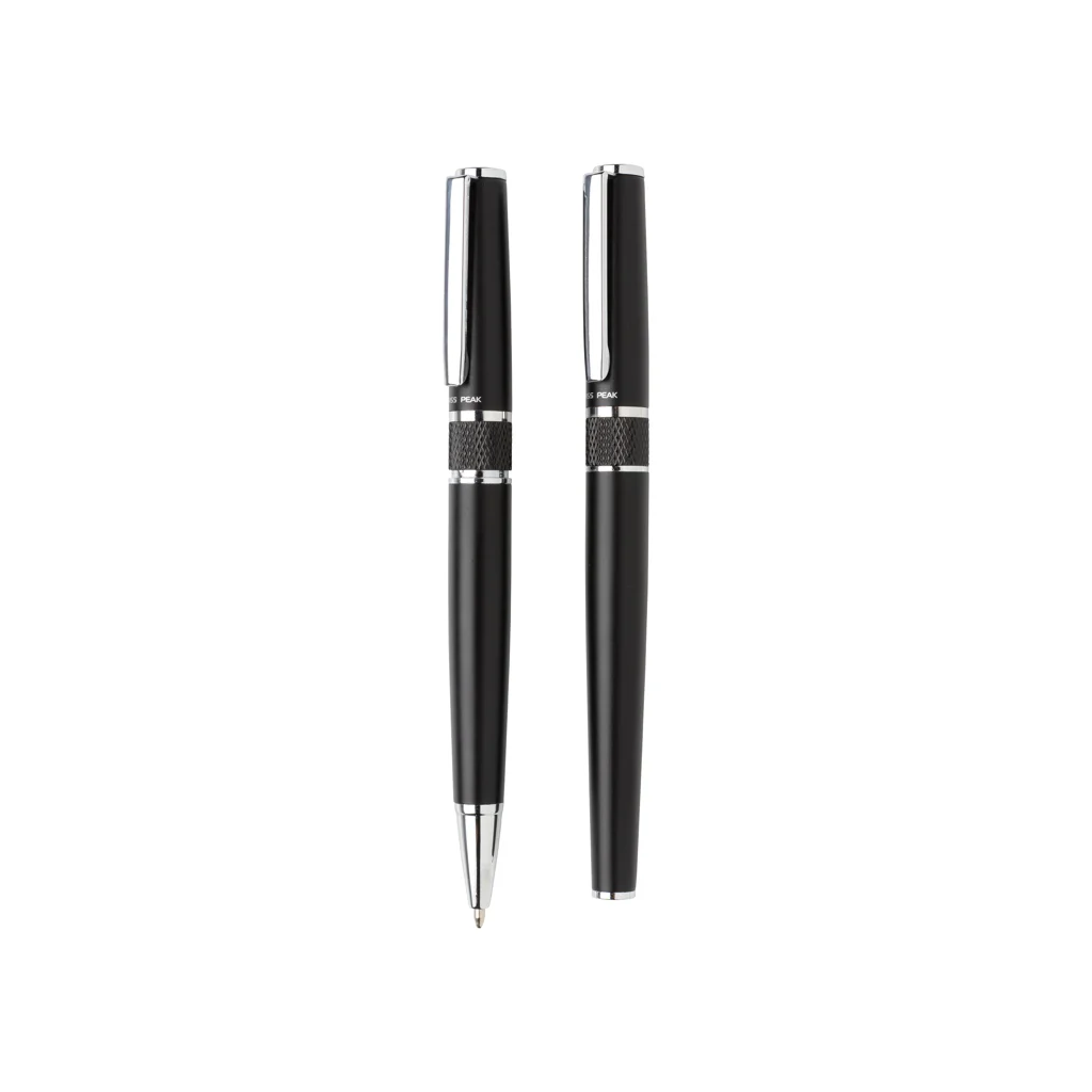 Hovedproduktbilde for Svart Swiss Peak Deluxe Blått Blekk Pennesett i Gaveeske