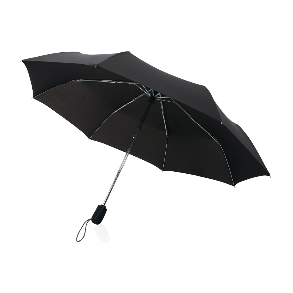 Hovedproduktbilde for Svart Swiss Peak Traveller AWARE Resirkulert Polyester 21" Automatisk Sammenleggbar Paraply