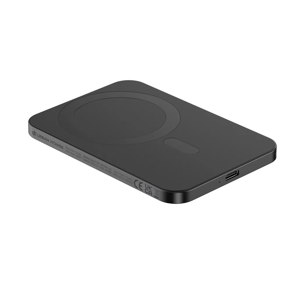 Hovedproduktbilde for Svart Urban Vitamin Burbank 3000 mAh RCS Resirkulert Plast/Aluminium 7,5 W Trådløs Powerbank