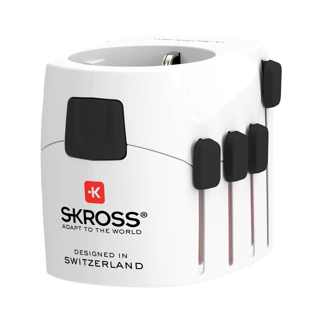 Hovedproduktbilde for Hvit Skross Pro 3-polet Verdensreiseadapter