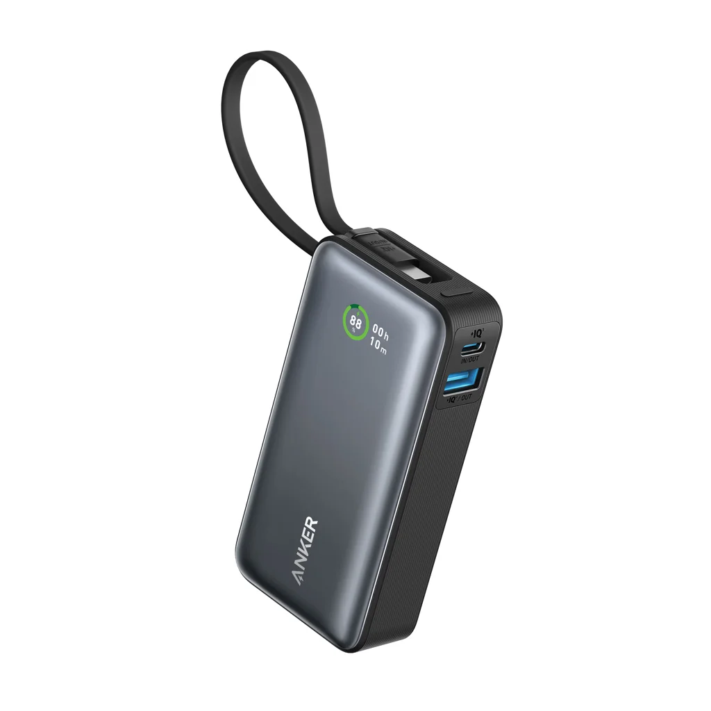Hovedproduktbilde for Svart Anker Nano 10.000 mAh 30W USB-C-kabel Powerbank