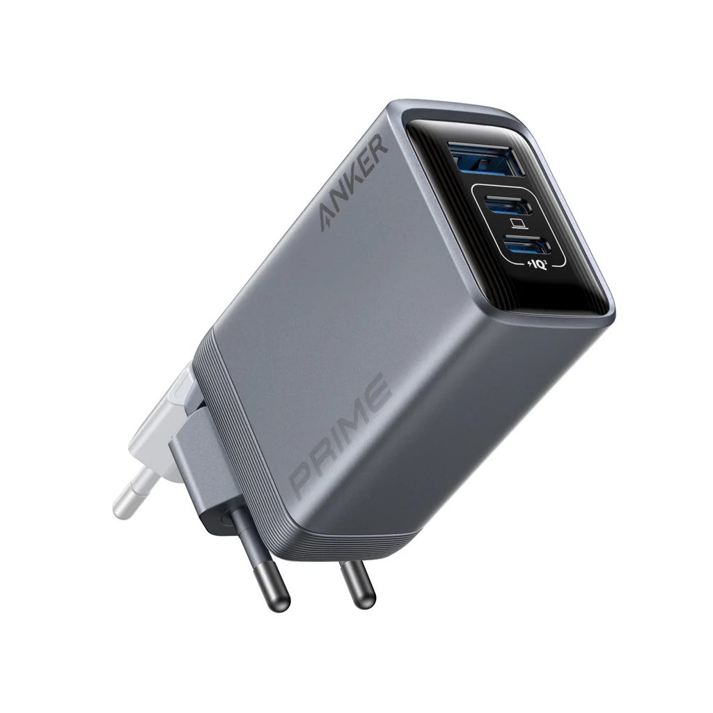 Hovedproduktbilde for Grå Anker Prime 100W GaN Vegglader med 3 Porter