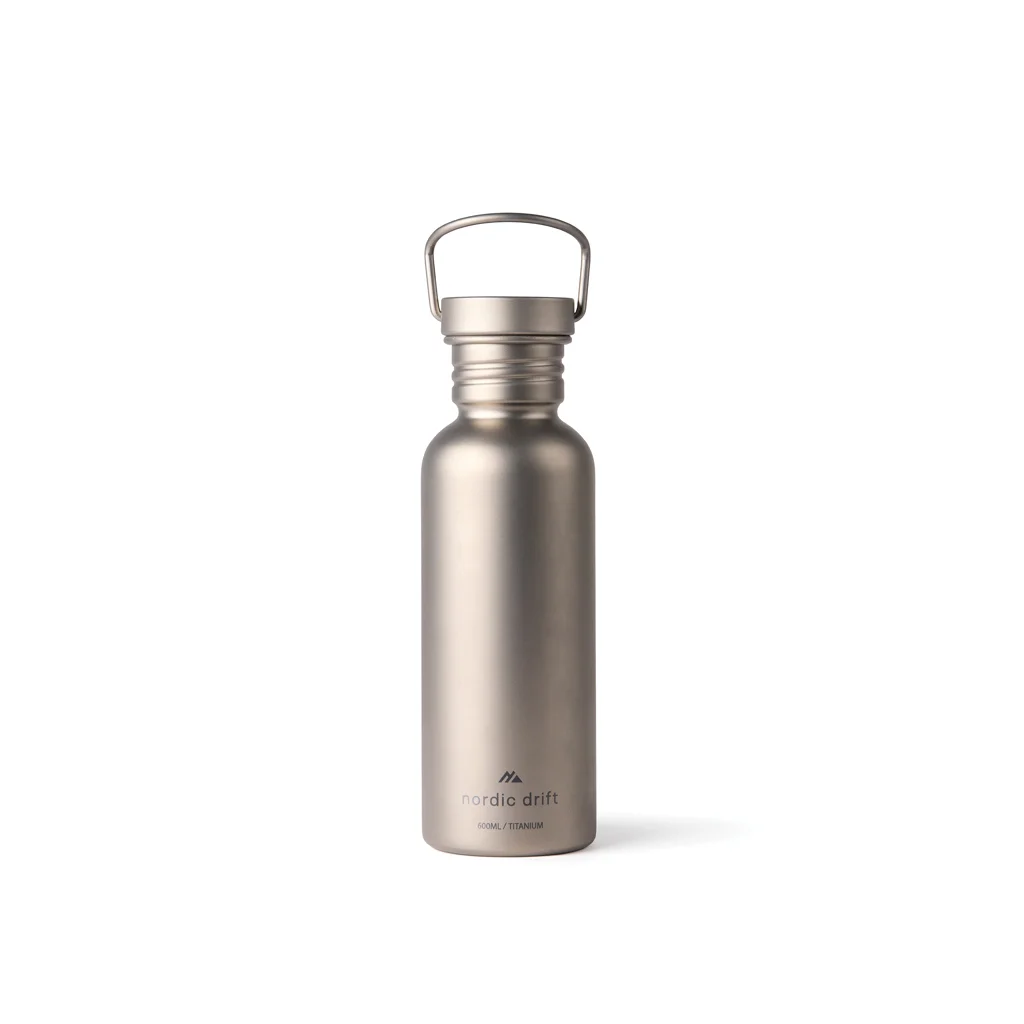 Hovedproduktbilde for Sølvfarget Nordic Drift Trail Ultra Light Titanium 600 ml  Termoflaske