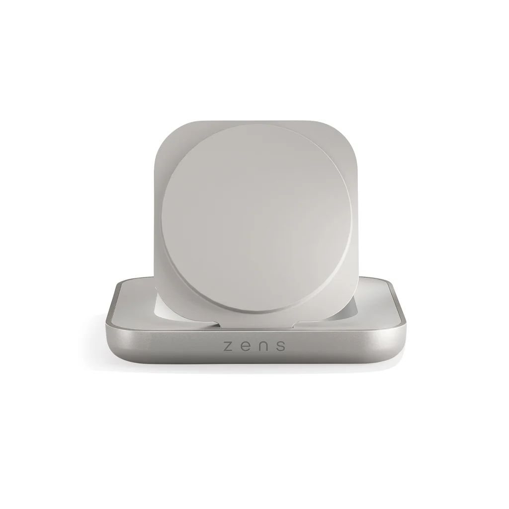 Hovedproduktbilde for Hvit Magnetisk Nattbordlader med Qi2 og USB-C