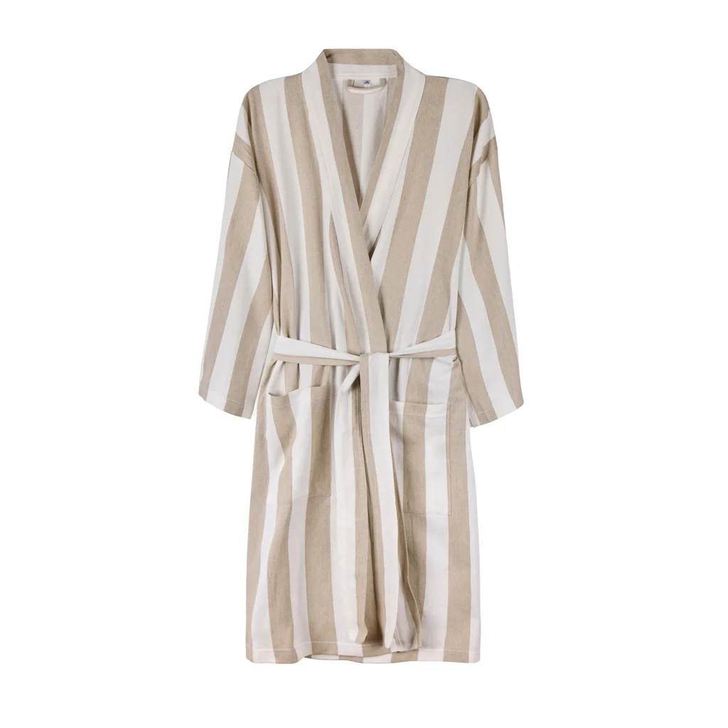 Hovedproduktbilde for Beige Vinga Ornos GRS Resirkulert Bomull og Polyester Hamam S/M Badekåpe