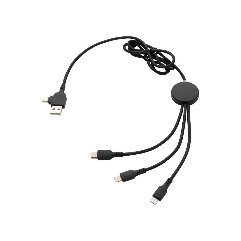 Hovedproduktbilde for Svart XD Collection Lysende Logo 6-i-1 Ladekabel
