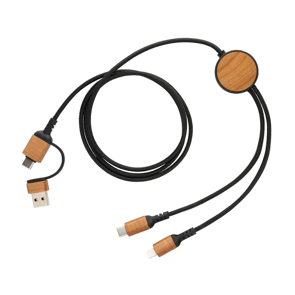 Hovedproduktbilde for Svart XD Collection Ohio RCS Resirkulert Plast 6-i-1 Ladekabel