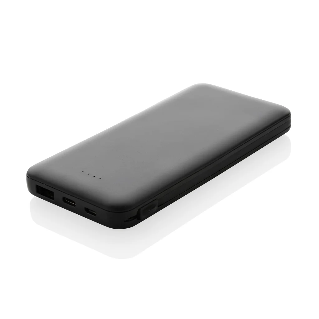 Hovedproduktbilde for Svart XD Collection Lockhart 10.000 mAh RCS Resirkulert Plast Integrert Kabel Powerbank