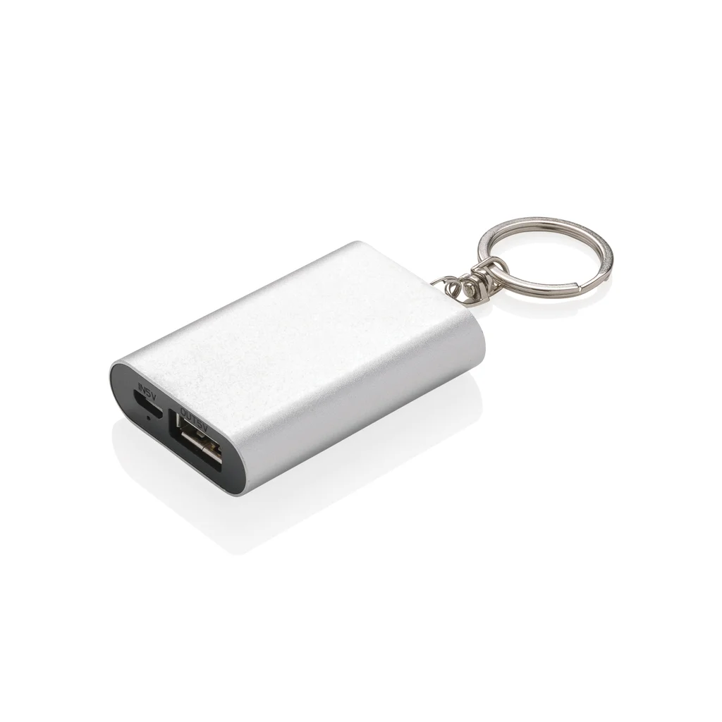 Hovedproduktbilde for Sølvfarget XD Collection 1.000 mAh Nøkkelring Powerbank