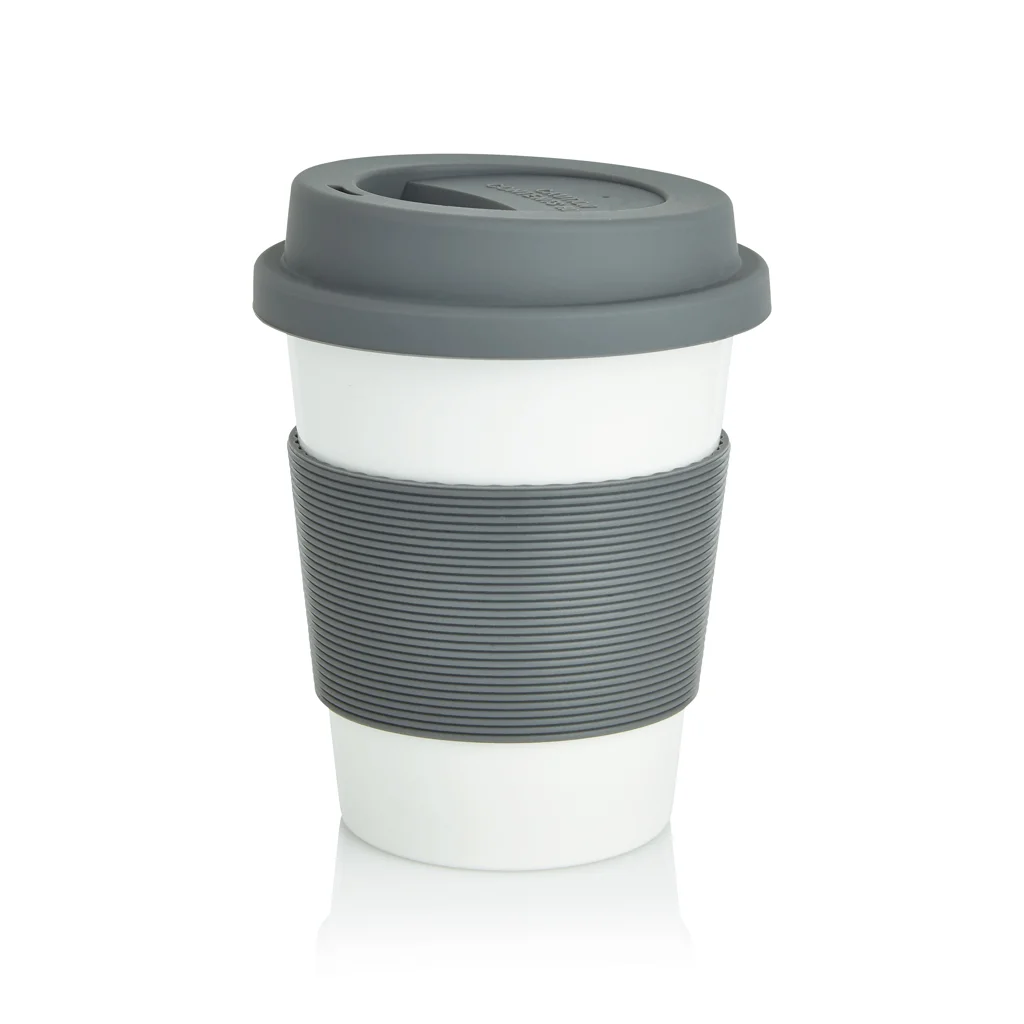 Hovedproduktbilde for Grå XD Collection PLA Kaffekopp med Silikongrep