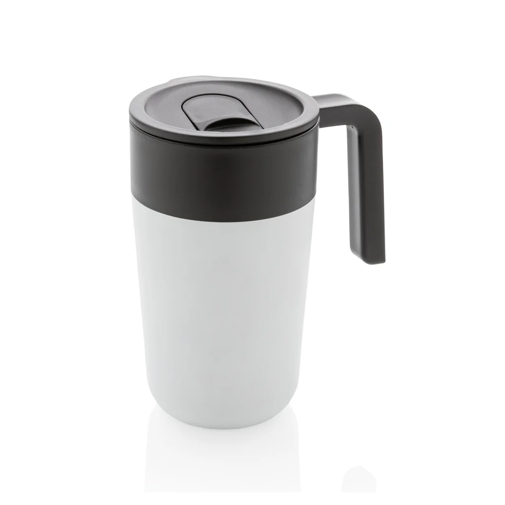 Hovedproduktbilde for Hvit XD Collection 480 ml GRS Resirkulert PP og Stål Termokopp med Håndtak