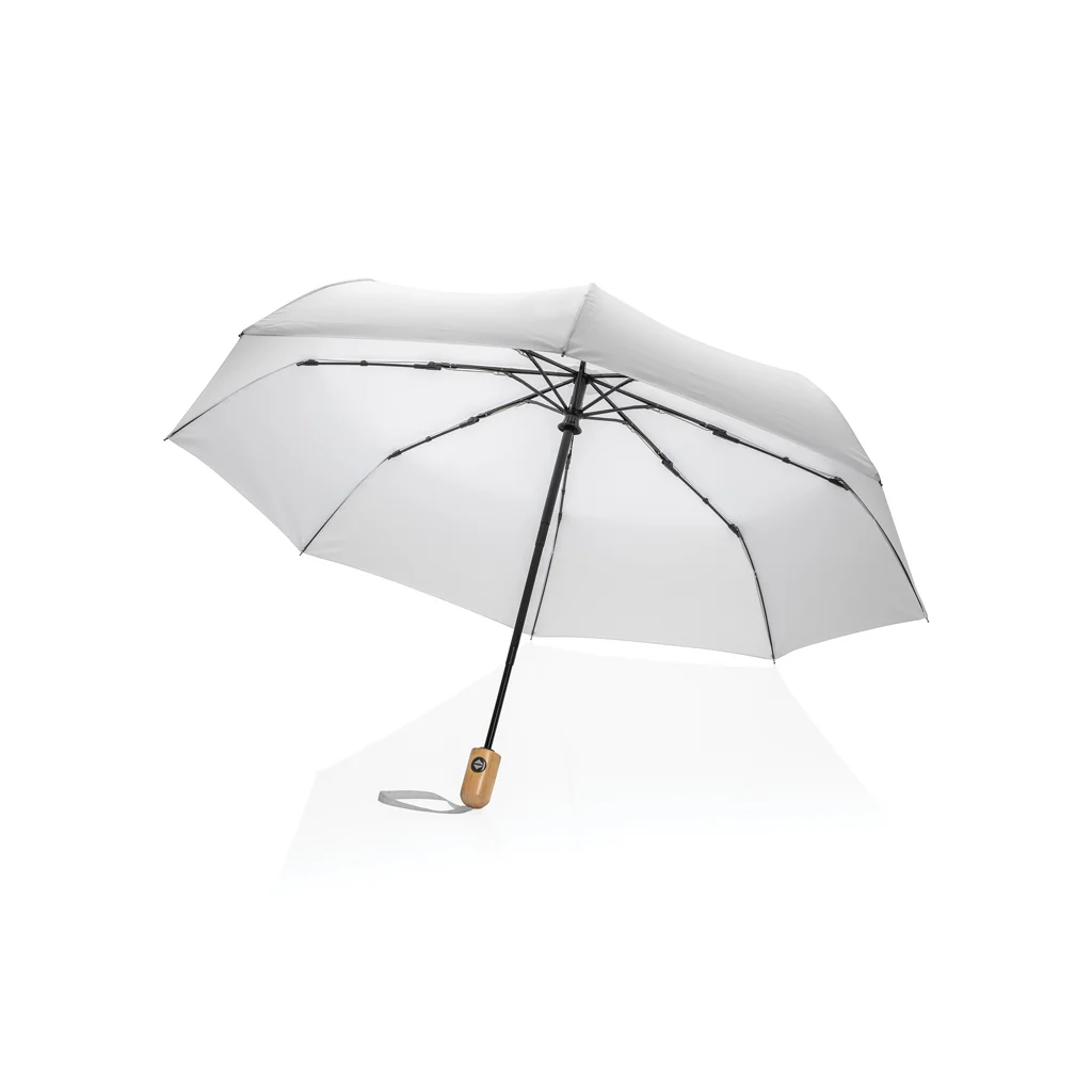 Hovedproduktbilde for Hvit XD Collection Impact AWARE 190T RPET 21" Bambus Automatisk Sammenleggbar Paraply