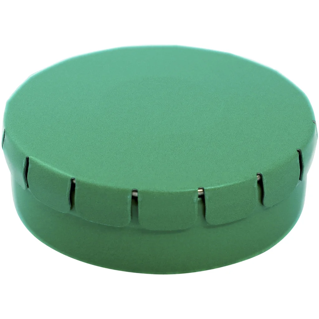 Hovedproduktbilde for Grønn Clic Clac tin by Areka Naturlige Mintdrops