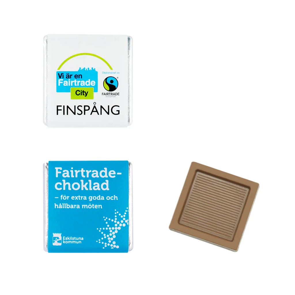 Hovedproduktbilde for 38,8% kakao Sjokoladekvadrat 5g Fairtrade & Økologisk