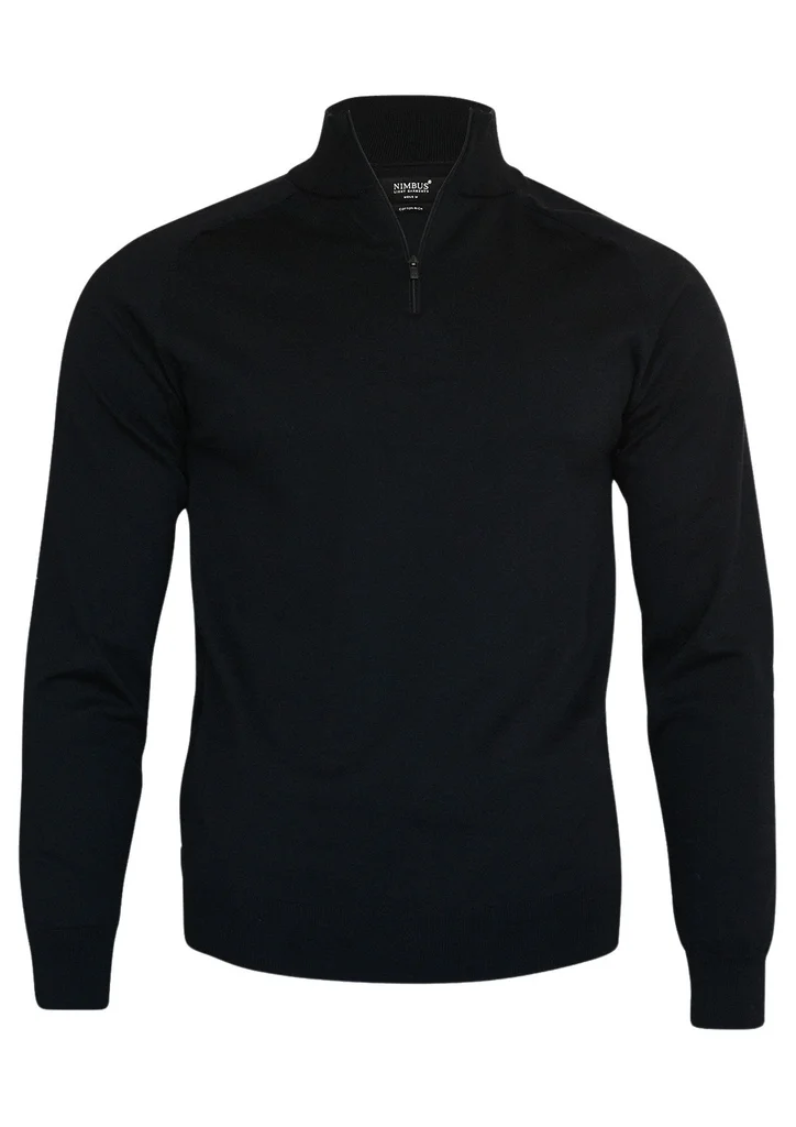 Hovedproduktbilde for Black Nimbus Brighton Bomull og Nylon 1/4-Zip Strikkegenser