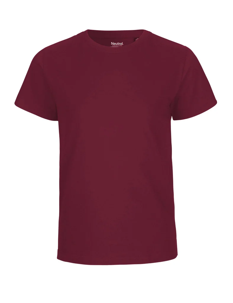 Hovedproduktbilde for Bordeaux Neutral Klassisk T-skjorte Barn