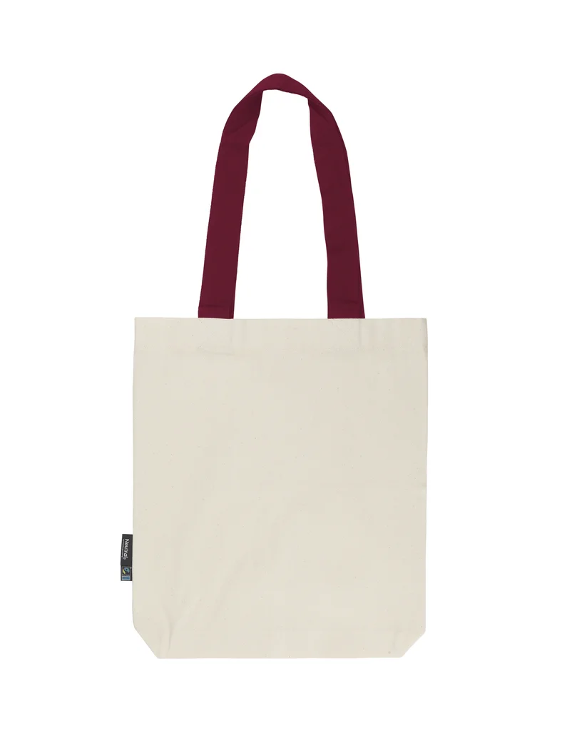 Hovedproduktbilde for Natur/Bordeaux Neutral Twill Kontrast Håndtak Handlenett