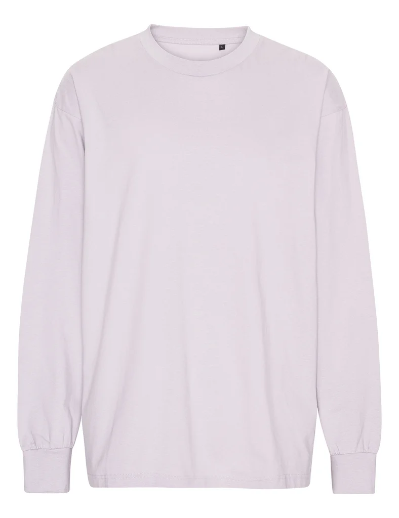 Hovedproduktbilde for Dusty Lilla Neutral Tiger Cotton Oversized Langermet T-skjorte