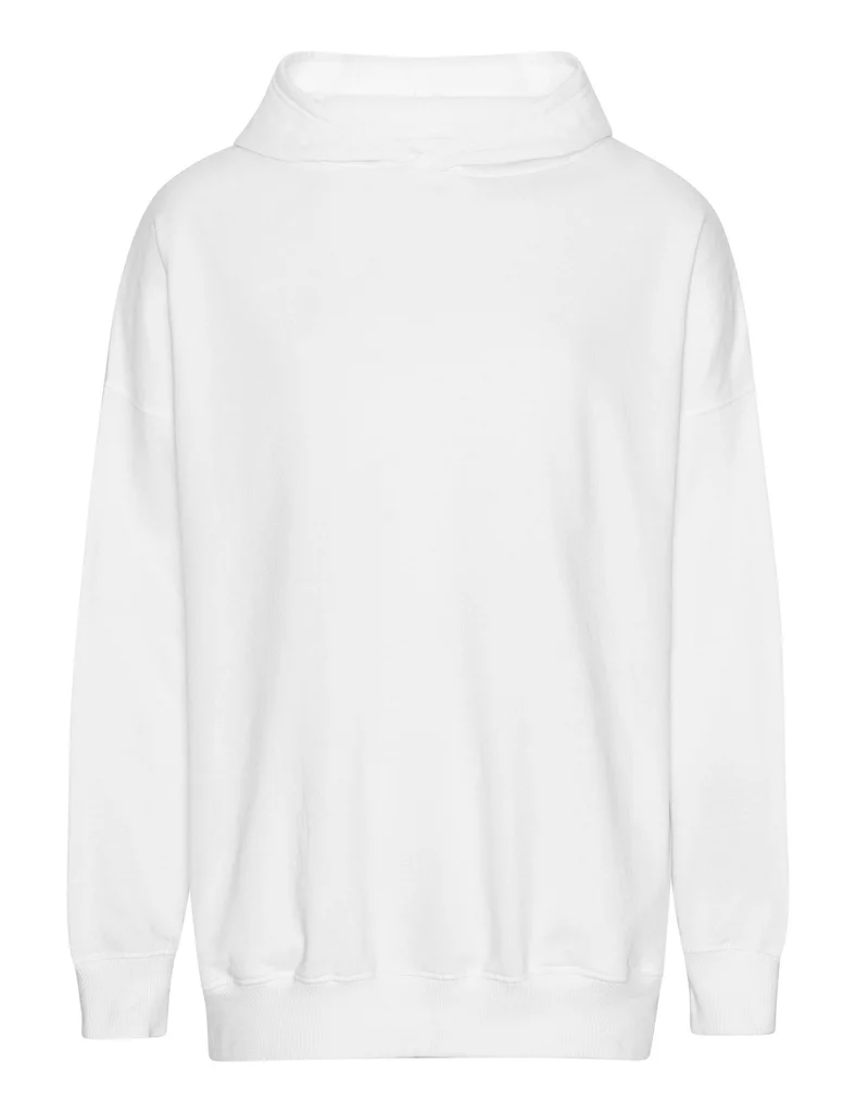 Hovedproduktbilde for Hvit Neutral Tiger Cotton Oversized Hettegenser med Sidelommer