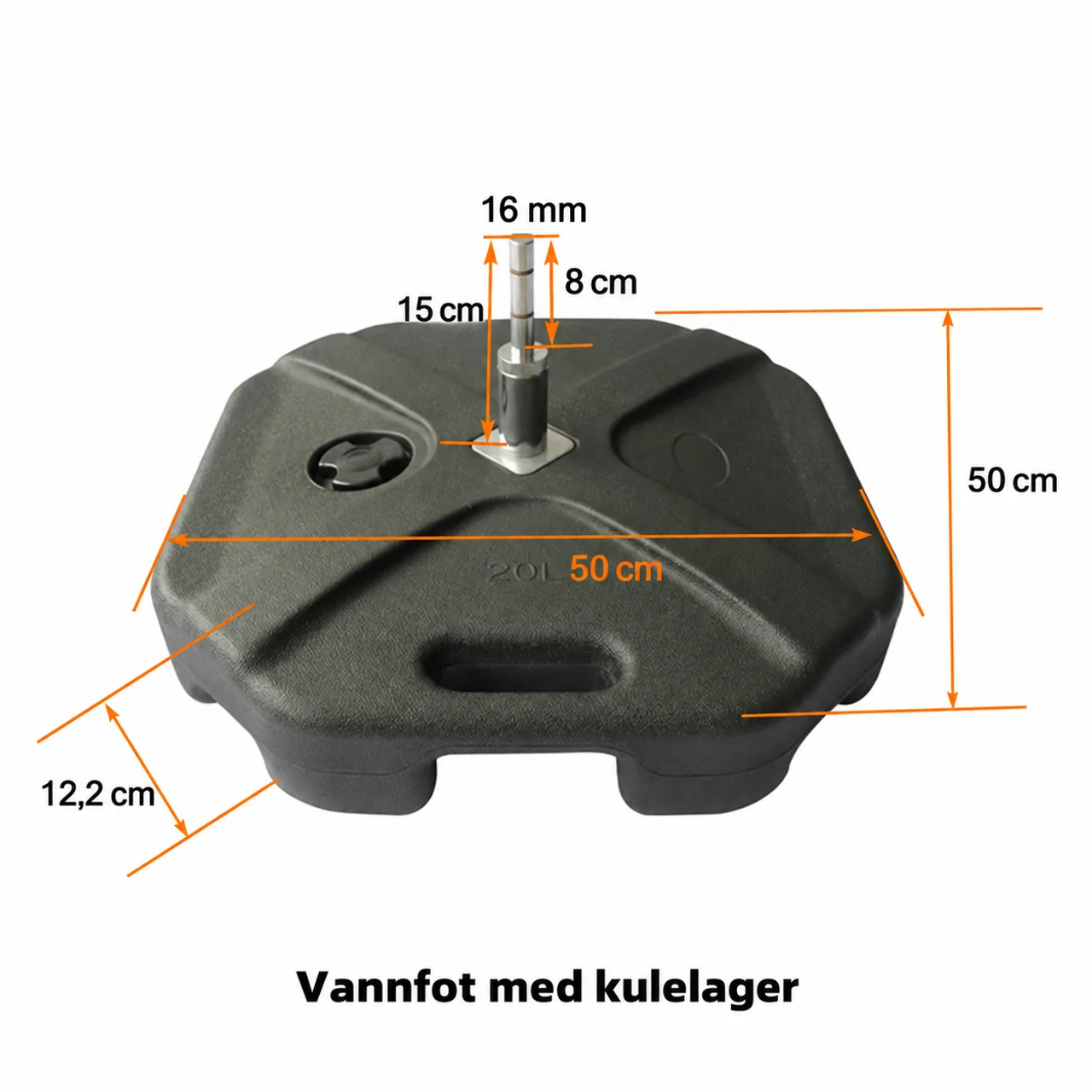 Hovedproduktbilde for 1-135-npl1085 Vannfot med kulelager til beachflagg