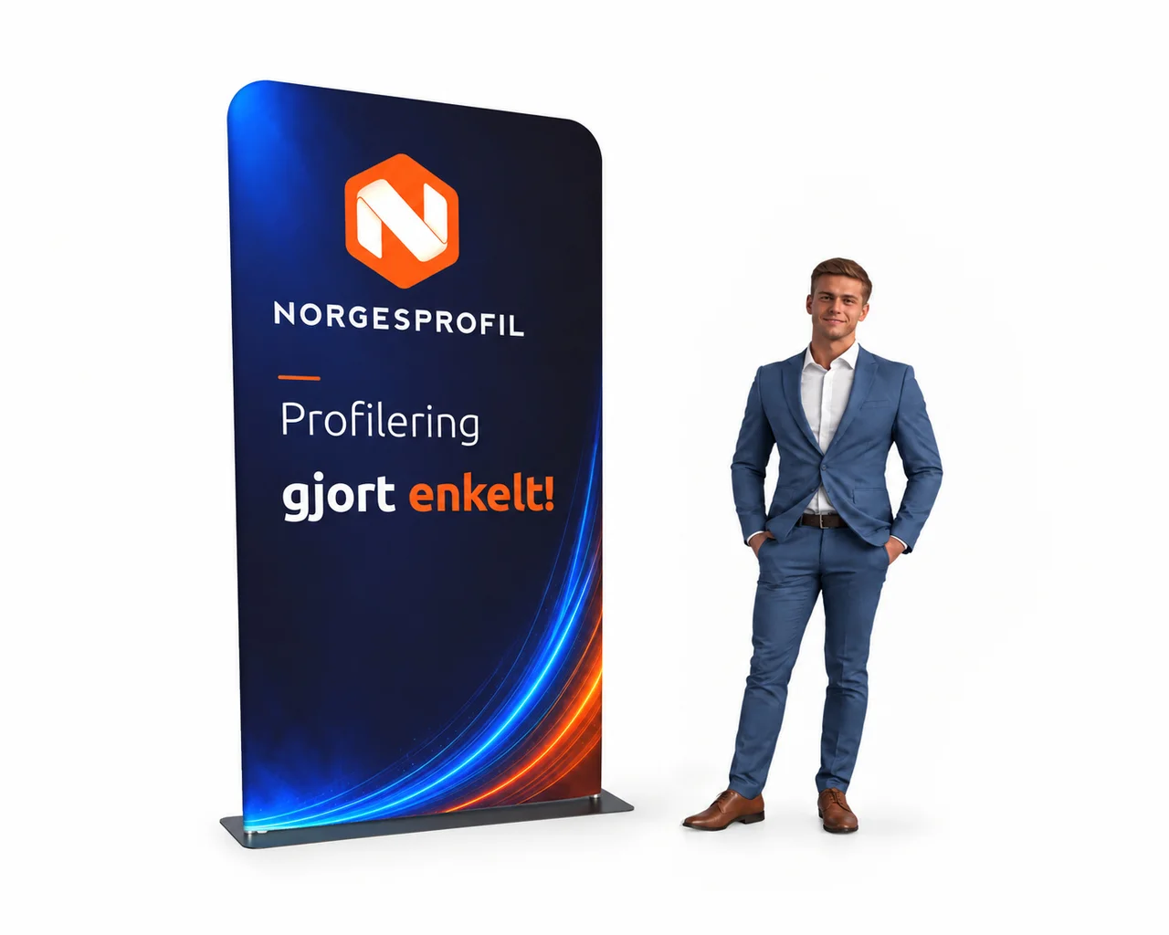 Hovedproduktbilde for 1-135-npl1133 Tekstilbanner med ramme 122 cm