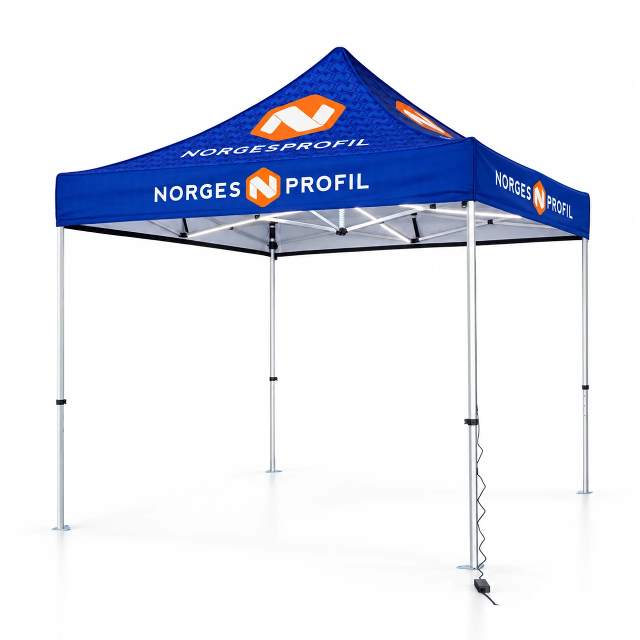 Hovedproduktbilde for 1-135-npl1300 Popup-telt 3x3 meter med LED-lys og tak