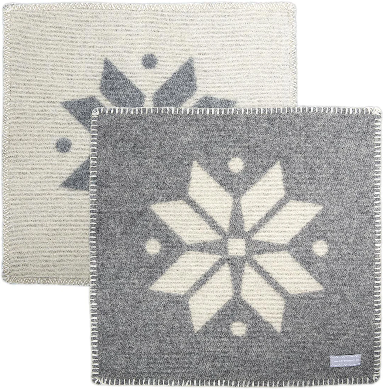 Hovedproduktbilde for 1-136-npl1025 Sitteunderlag i Ull, 43 x 43 cm, Vintermotiv Grå