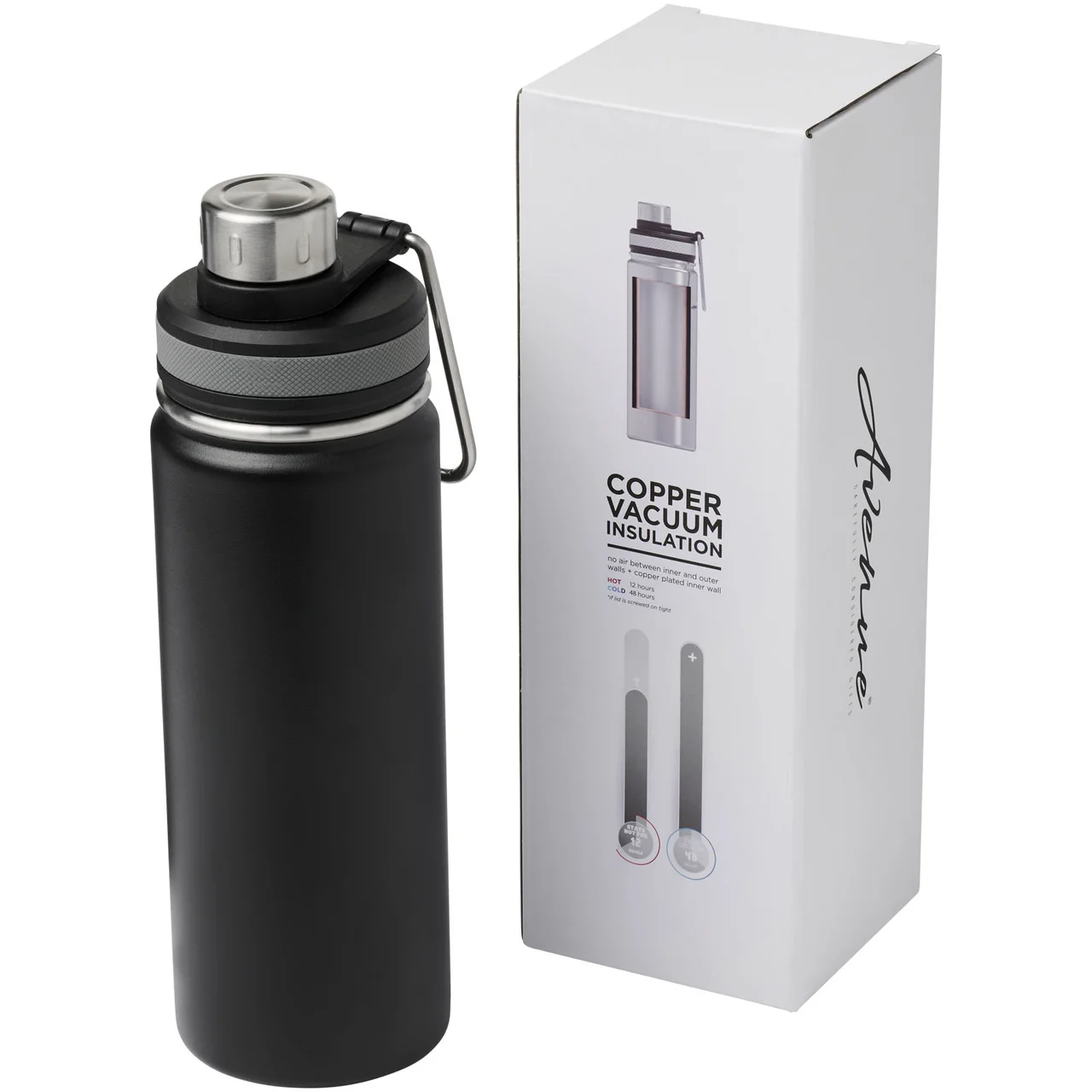 Hovedproduktbilde for Solid svart Gessi 590 ml Kobber Termoflaske