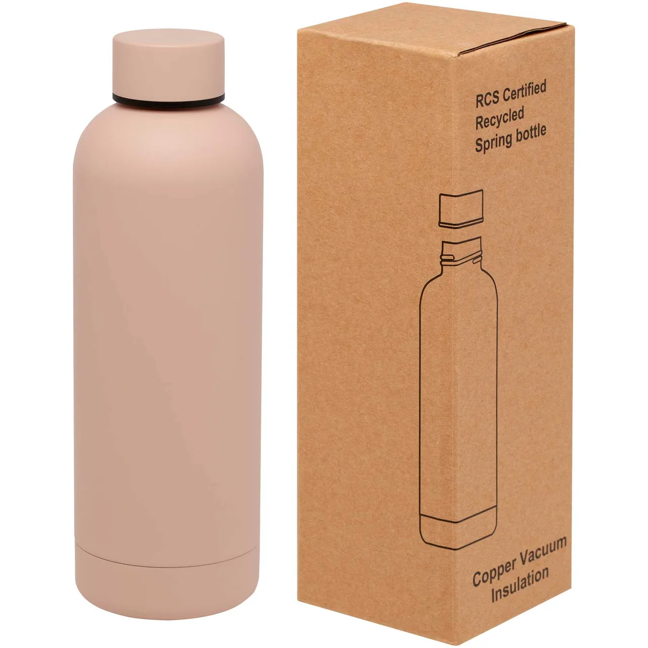 Hovedproduktbilde for Blek rosa Spring 500 ml RCS Resirkulert Rustfritt Stål og Kobber Termoflaske