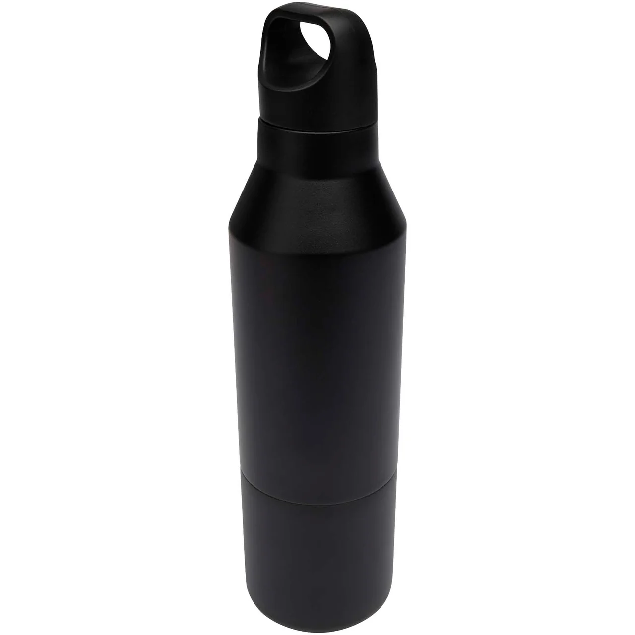 Hovedproduktbilde for Solid svart Odessy 600 ml RCS Resirkulert Rustfritt stål Termoflaske med Kopp