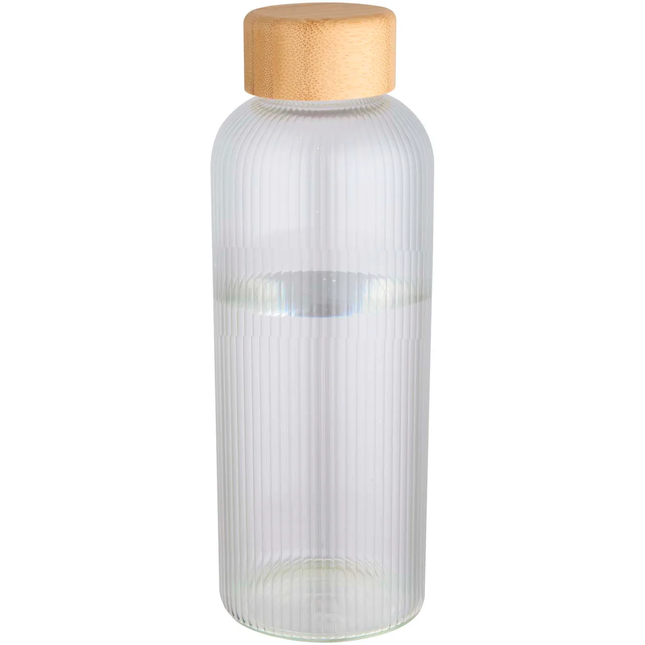 Hovedproduktbilde for Transparent Mirage Borosilikatglass 650 ml Drikkeflaske med Bambuslokk