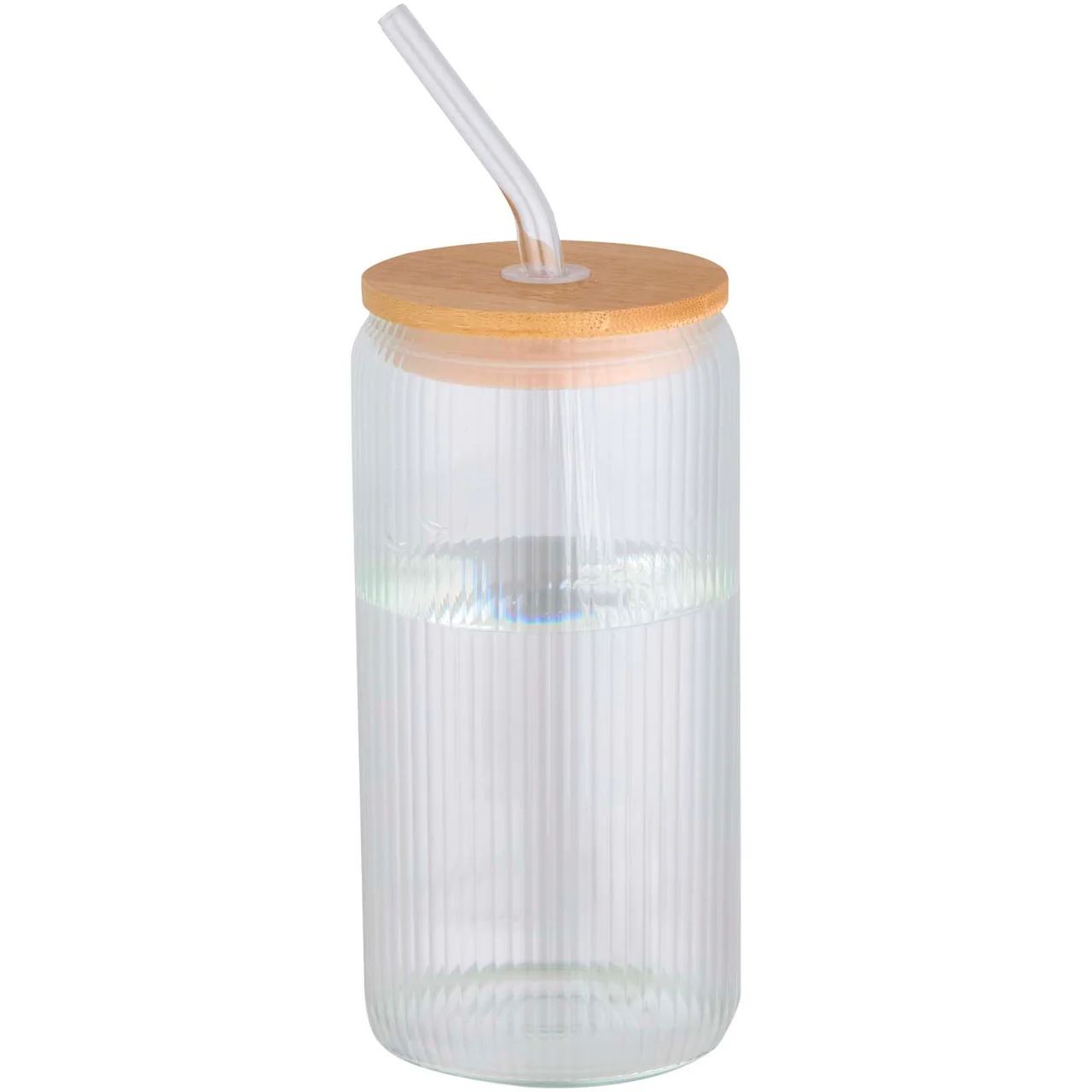 Hovedproduktbilde for Transparent Mirage 500 ml Borosilikat Glasskopp med Bambuslokk