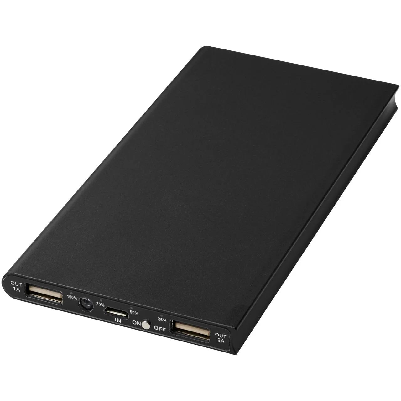 Hovedproduktbilde for Solid svart Plate 8000 mAh Aluminium Powerbank