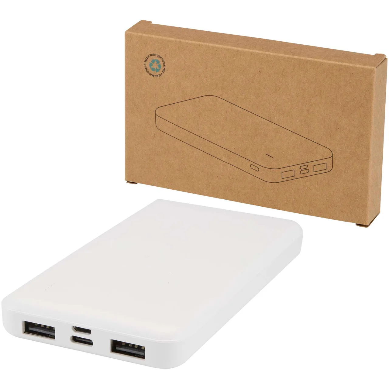 Hovedproduktbilde for Hvit Intan 10.000 mAh Resirkulert Plast 10W  Powerbank