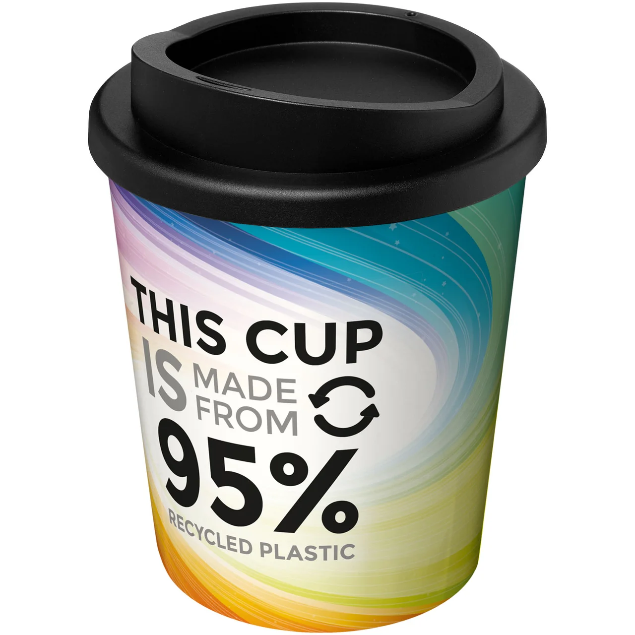 Hovedproduktbilde for Hvit/Solid svart Brite-Americano® Espresso 250 ml Resirkulert Plast Termokopp