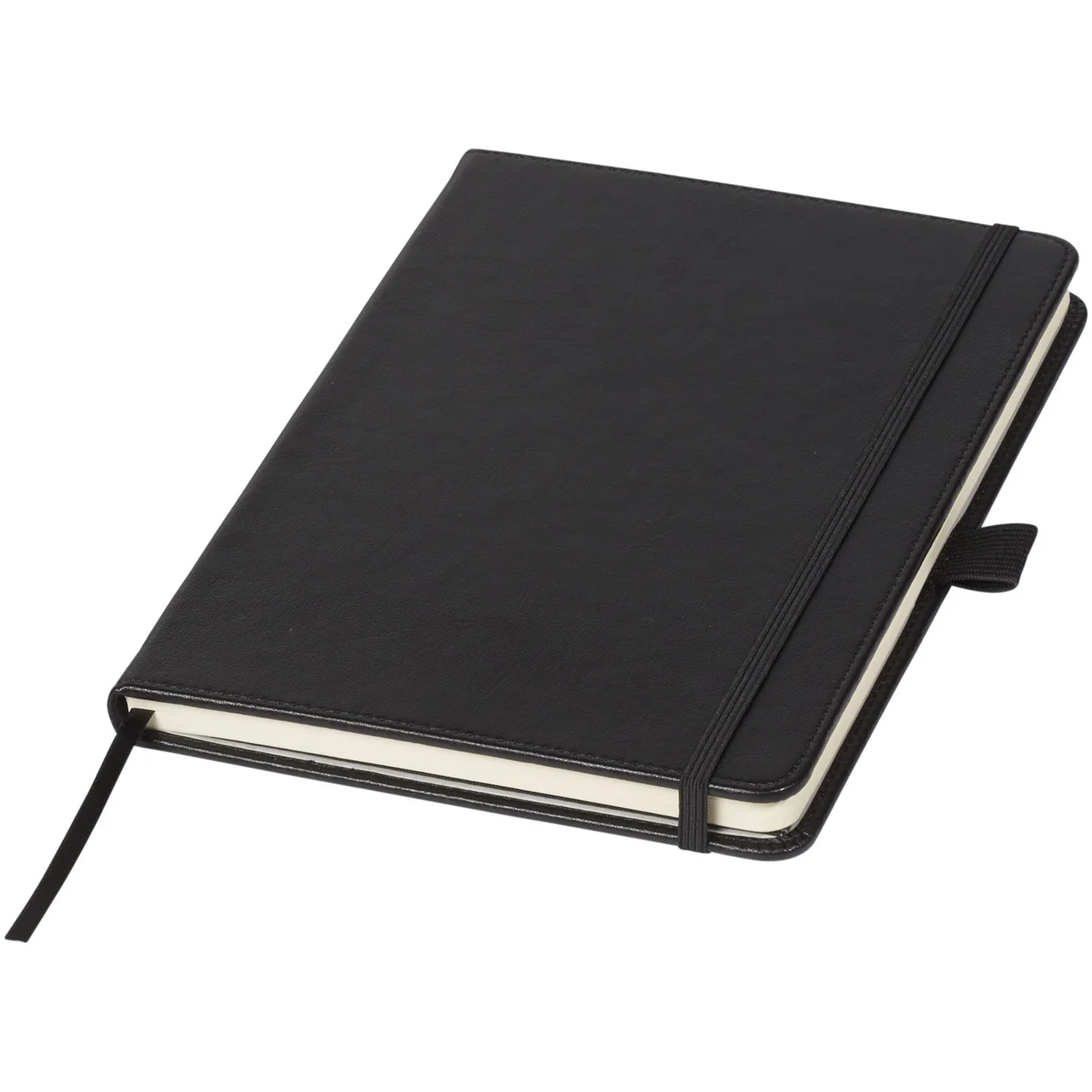 Hovedproduktbilde for Solid svart Luxe Bound A5 Notatbok